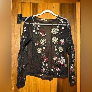 Women’s see-through decorative blouse